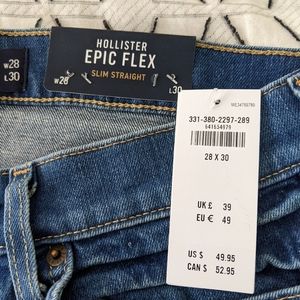 Hollister Epic Flex Slim Straight Jeans 28/30 NWT